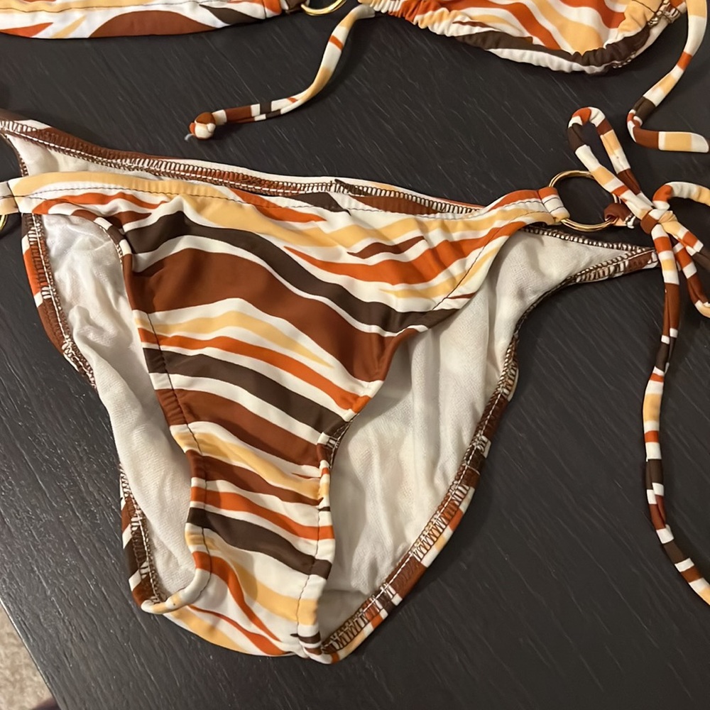 Tiny Brown Designed Bikini - image 3